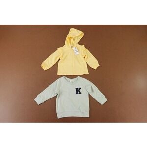Baby Girl 6-9 Months Mixed Brands Yellow Full Zip Hoodie Green Sweatshirt NWT